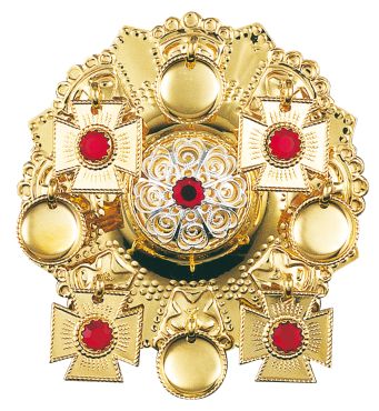 Bunadsølje i forgylt sølv