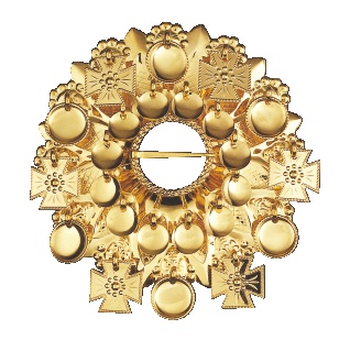 Bunadsølje i forgylt sølv