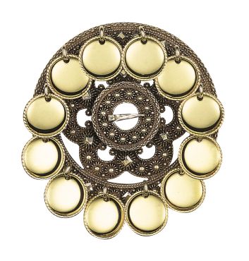 Bunadsølje i gammelforgylt sølv