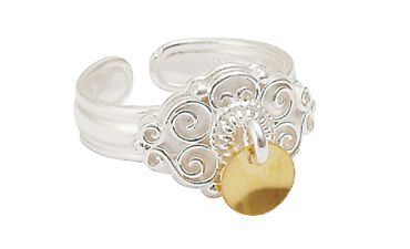 Bunadsring i forgylt sølv