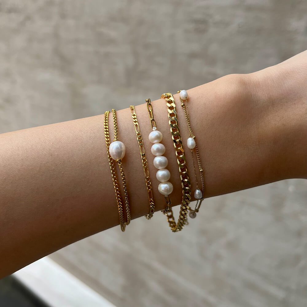 ALEXANDRA Armbånd Gullfarget Stål