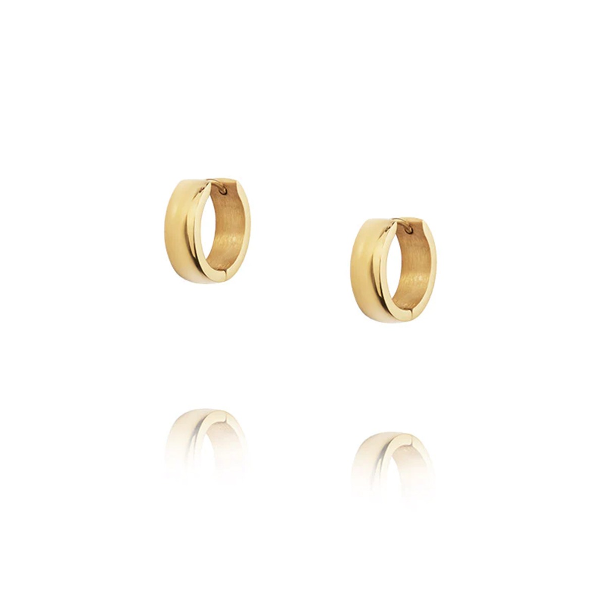 Chunky Øreringer Gullfarget Stål 16 mm