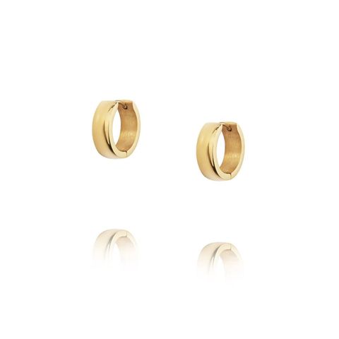 Chunky Øreringer Gullfarget Stål 16 mm