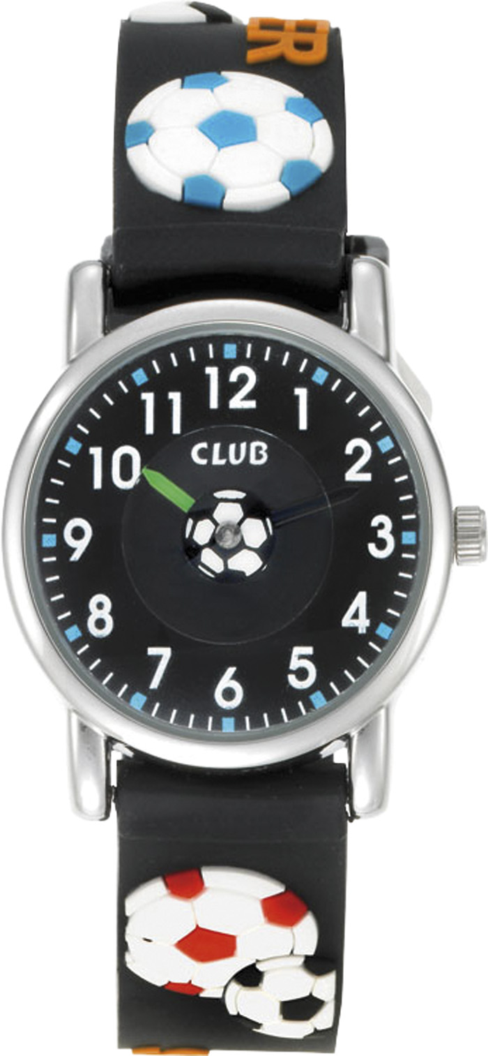 BARNEKLOKKE SORT M/FOTBALL