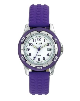 Barneklokke Lilla/Hvit Silikonrem 