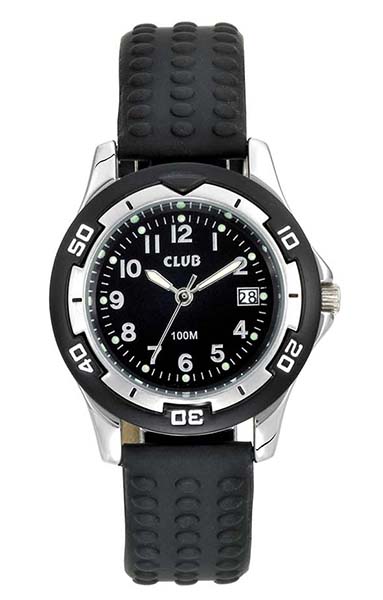 Barneklokke Sort 29mm Silikonrem