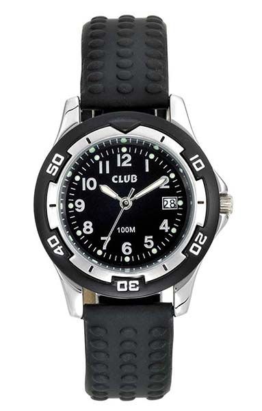 Barneklokke Sort 29mm Silikonrem