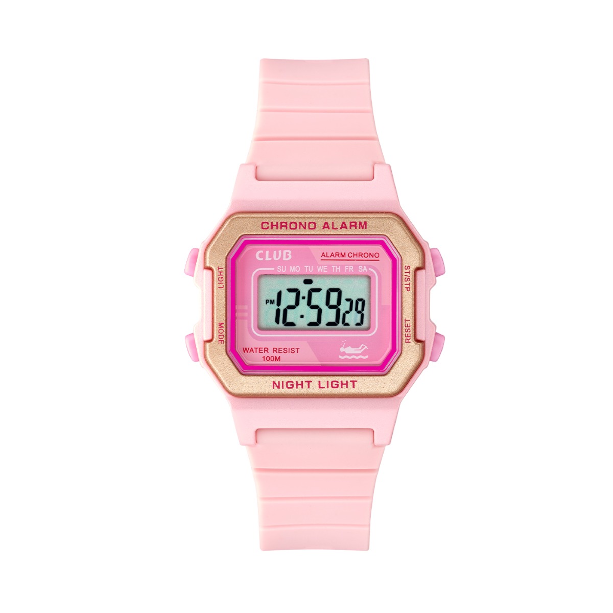 Barneklokke LCD Rosa 31 mm