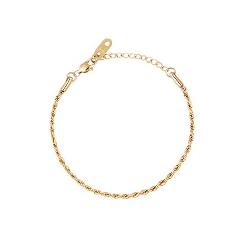 Thin Rope Bracelet Gold Medium