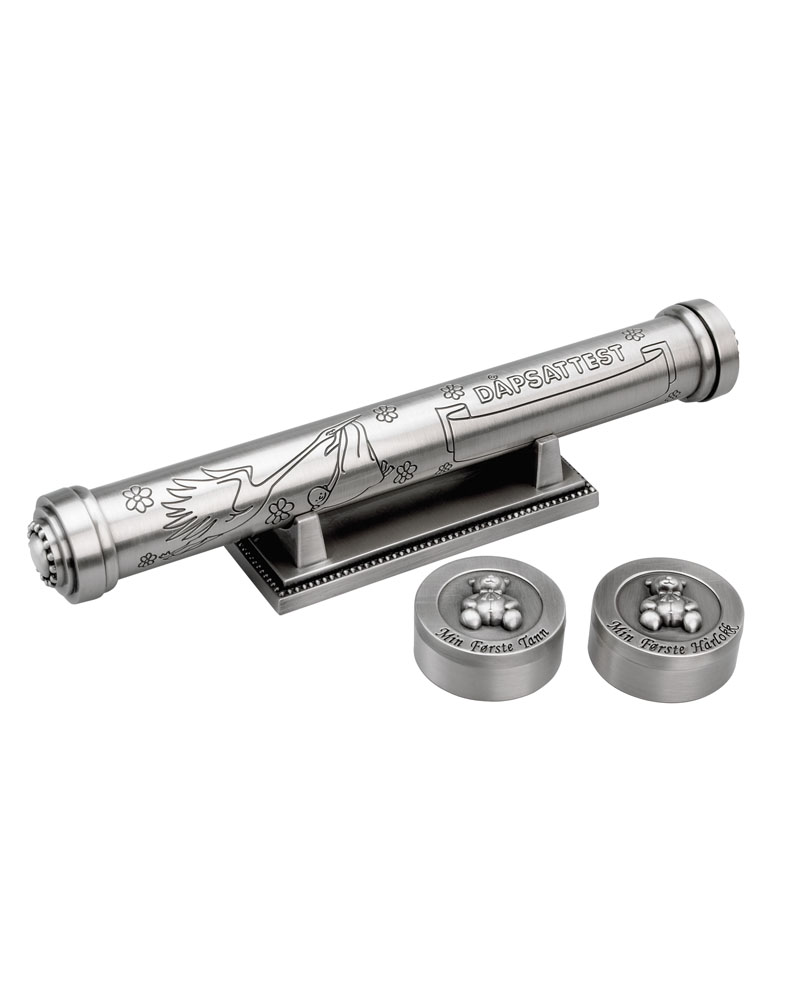 Dåpsattest tube m/tann-krøll b