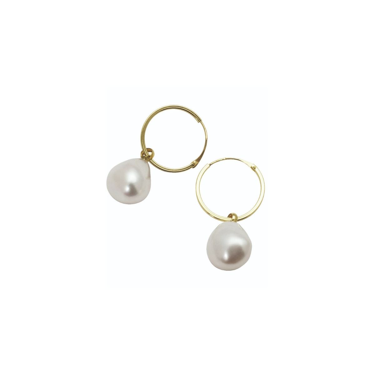 Øreringer Baroque Perle Gull 