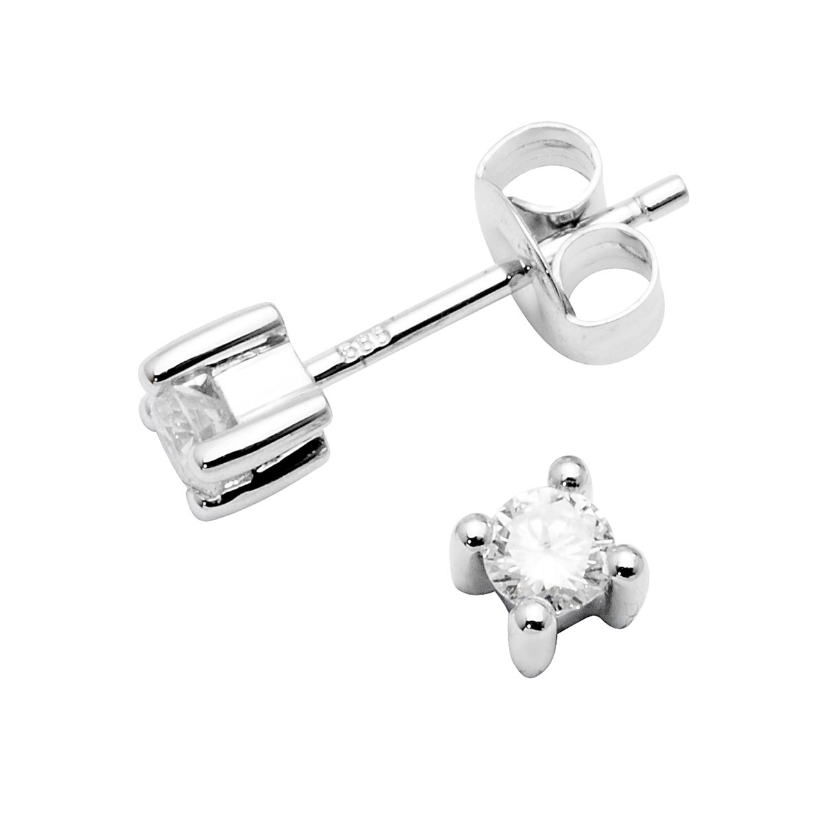 Diamantøredobber Enstens Hvitt Gull 