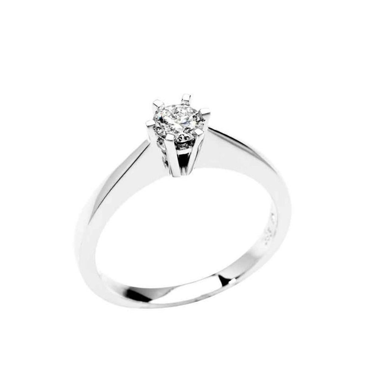 Diamantring 585 Hvitt Gull 0,26 ct.