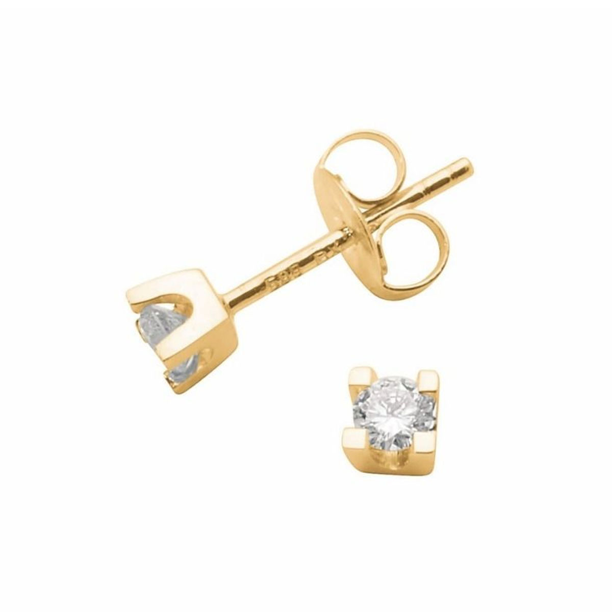 Diamantøredobber 585 Gult Gull 0,16 ct.