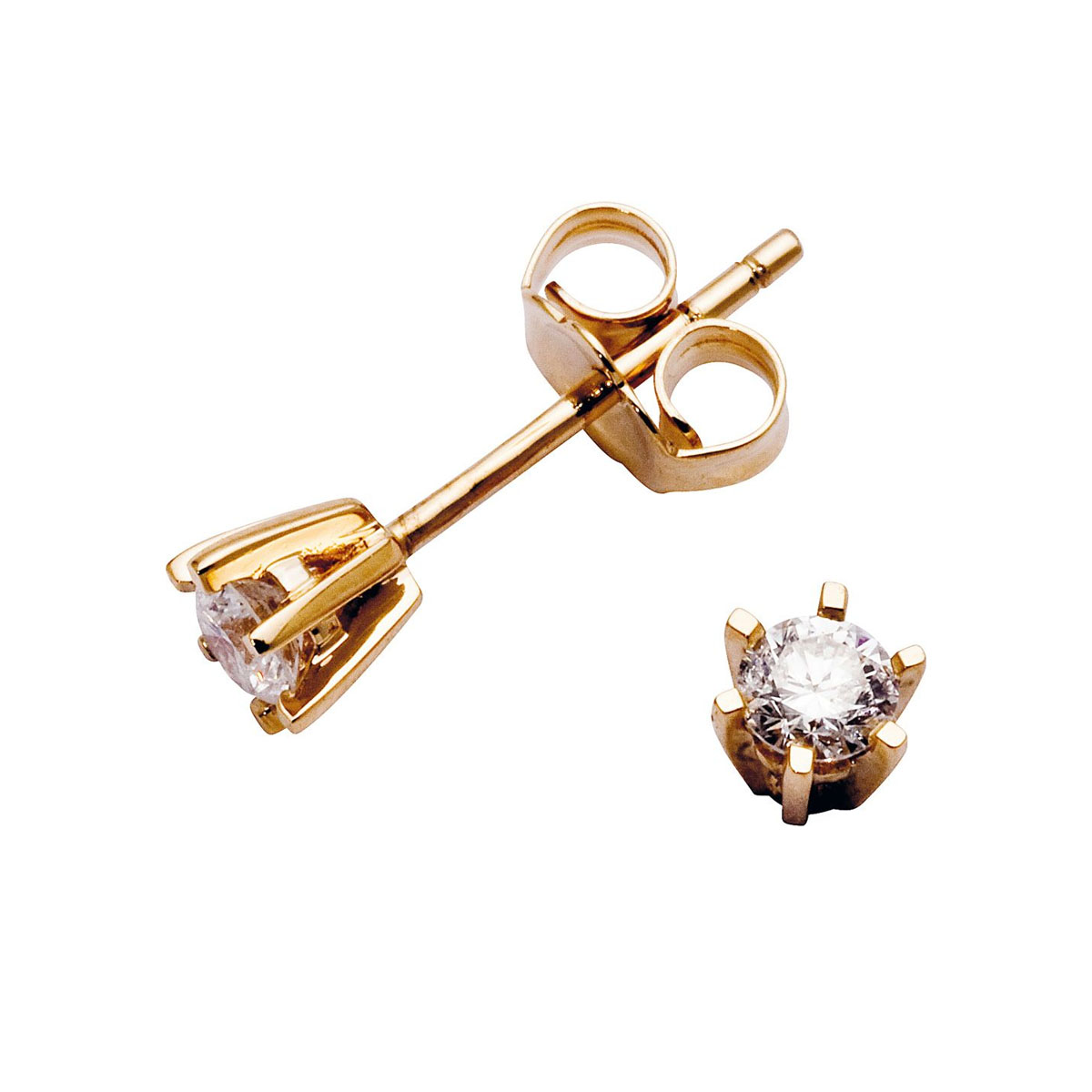 Diamantøredobber 585 Gult Gull 0,26 ct.