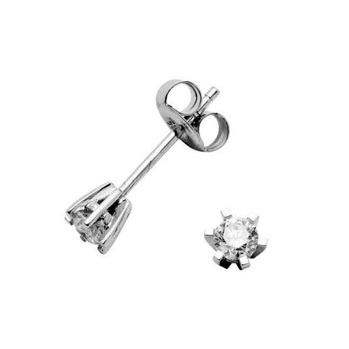 Diamantøredobber 585 Hvitt Gull 0,26 ct.