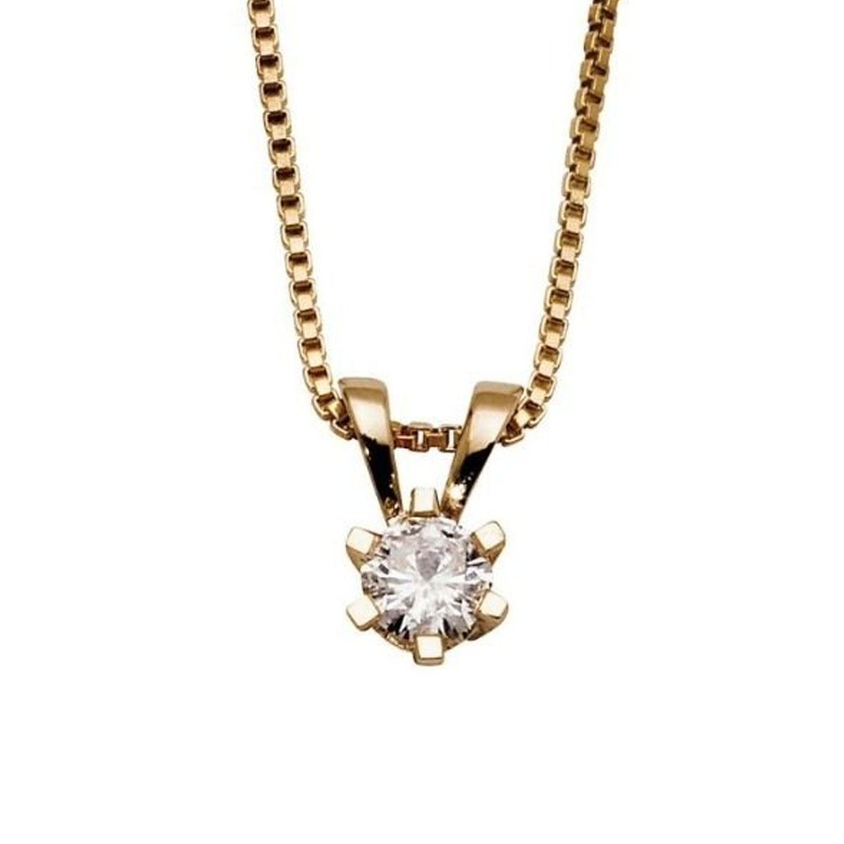 Diamantsmykke 585 Gult Gull 0,26 ct.