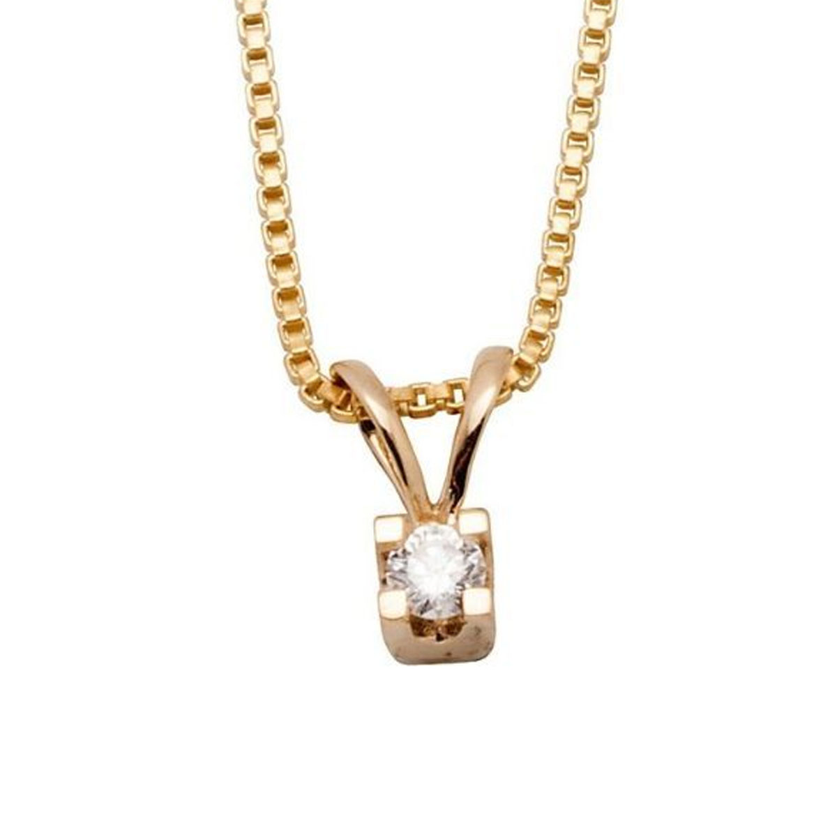 Diamantsmykke 585 Gult Gull 0,08 ct