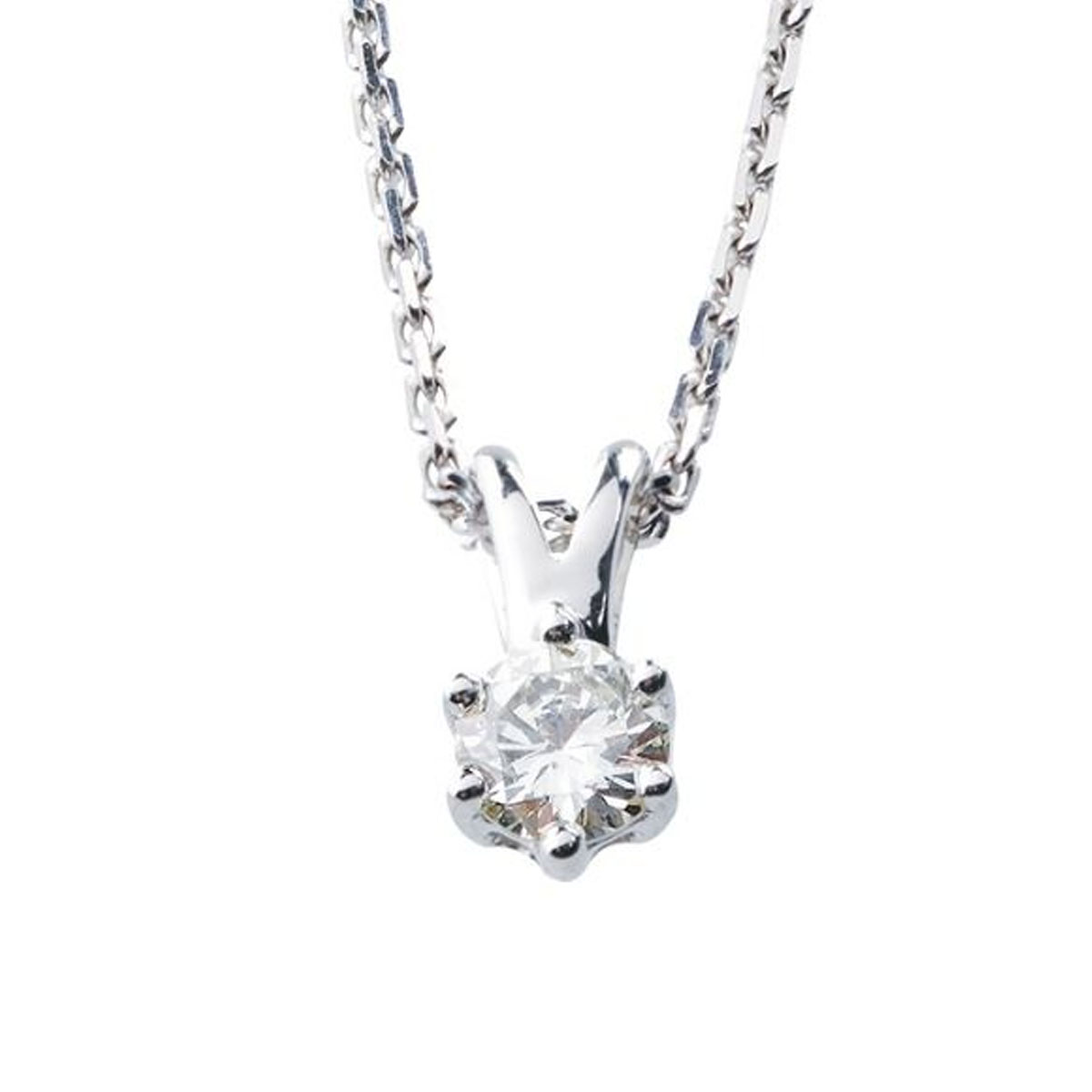 Aurora Diamantsmykke 585 Hvitt Gull 0,15 ct.