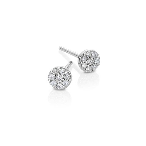MARY Diamantøredobber 375 Hvitt Gull 0,12 ct