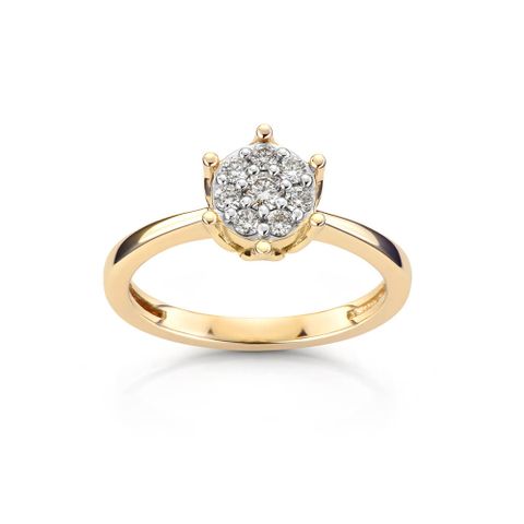 Diamantring 375 Gult Gull 0,25 ct