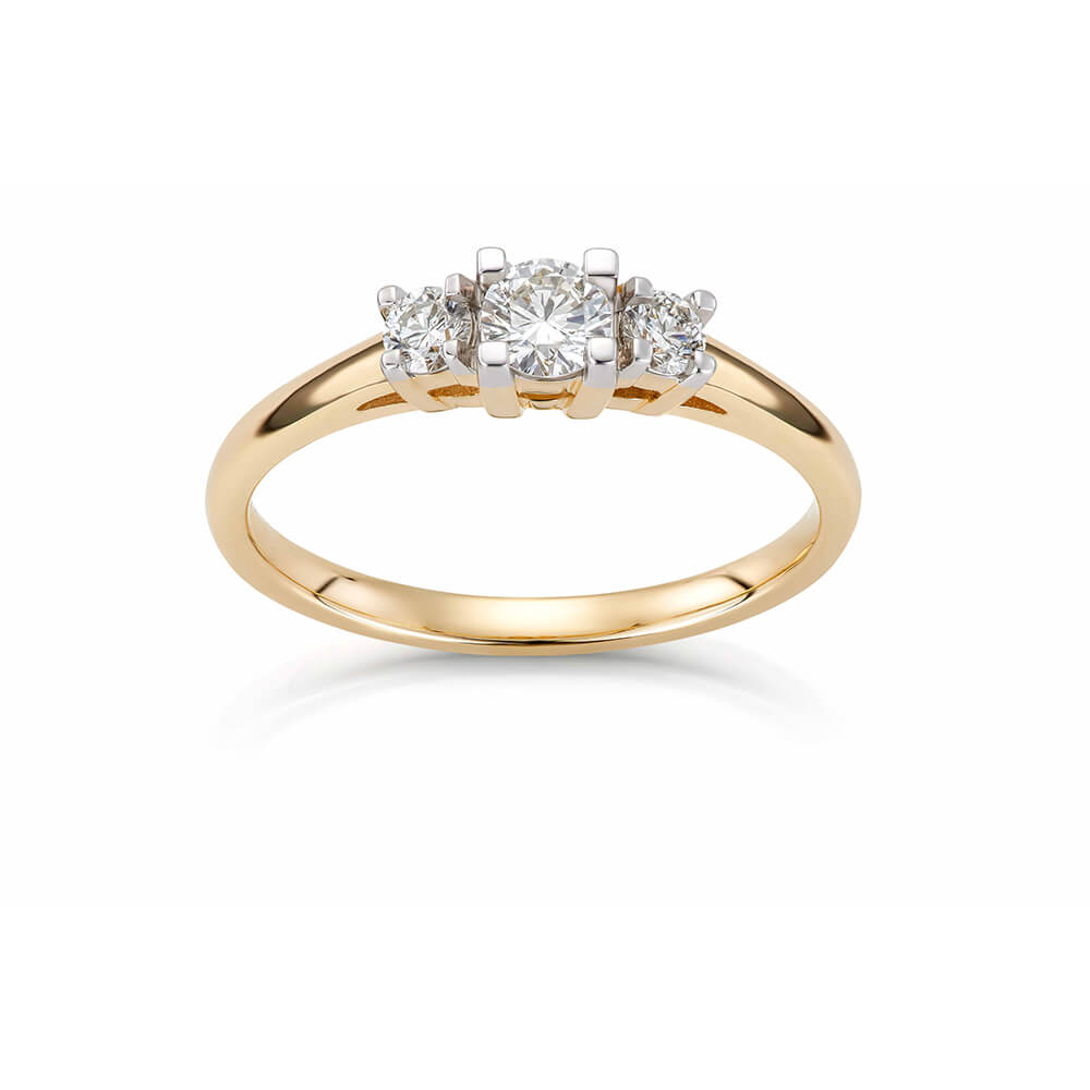 Diamantring 585 Gult Gull 0,40 ct