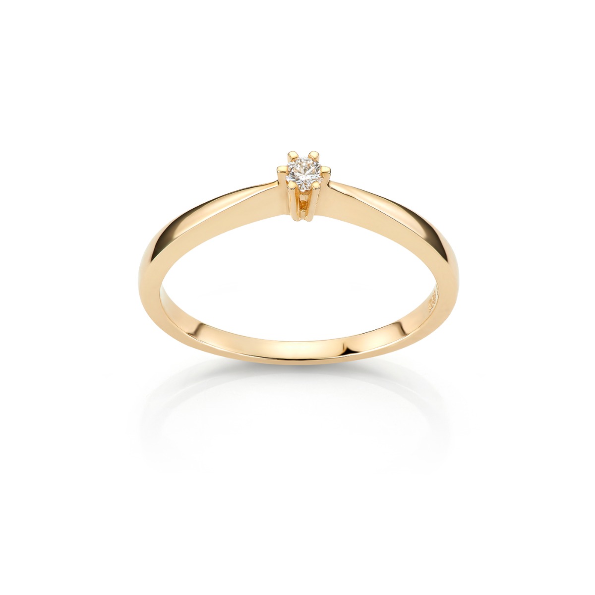 Diamantring 585 Gult Gull 0,05 ct