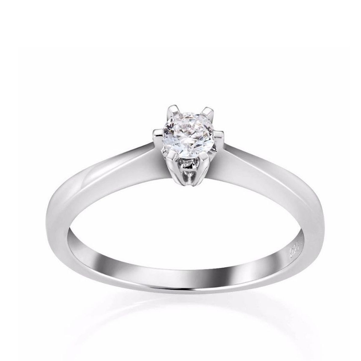 Helene Diamantring 585 Hvitt Gull 0,15 ct.