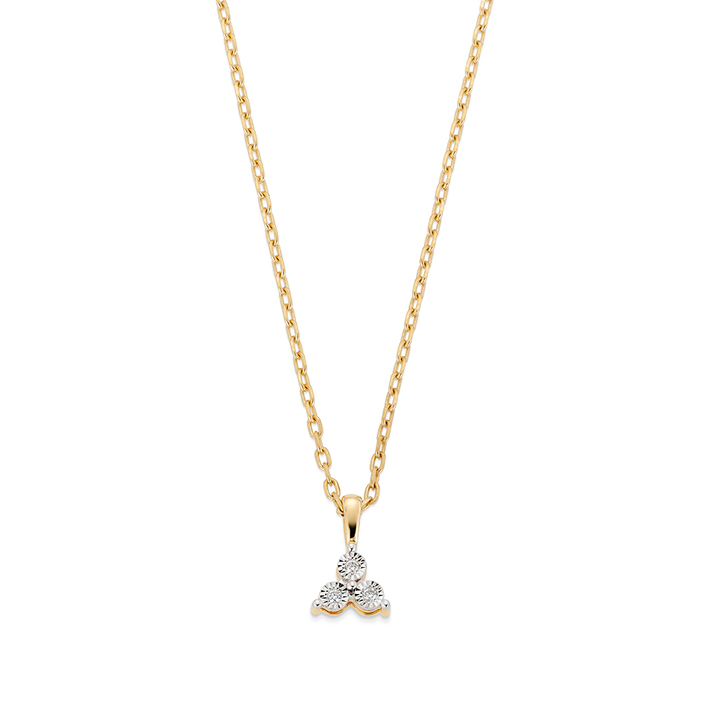 Diamantsmykke 375 Gult Gull 0,02 ct