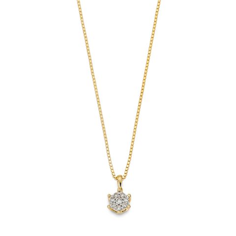 Victoria diamantsmykke 375 gult gull 0,14 ct