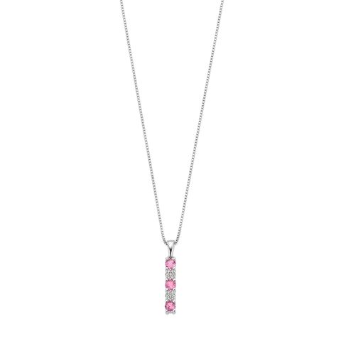 Diamantsmykke 375 Hvitt Gull 0,04 ct