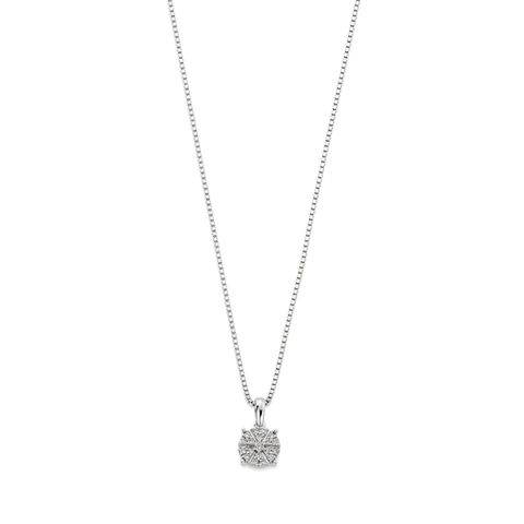 Diamantsmykke 375 Hvitt Gull 0,11 ct