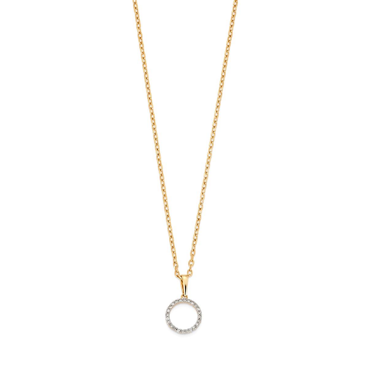 Diamantsmykke 585 Gult Gull 0,08 ct