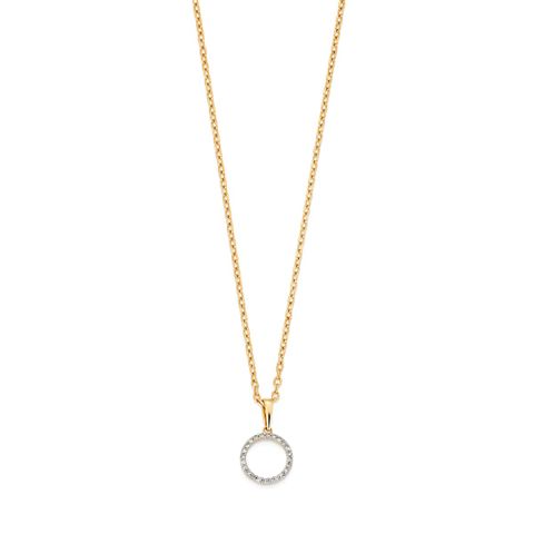 Diamantsmykke 585 Gult Gull 0,08 ct