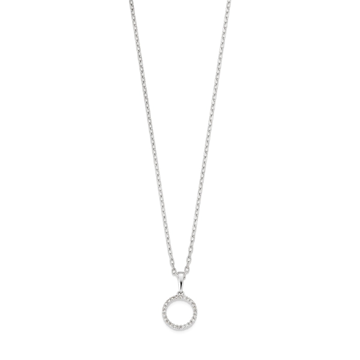 Diamantsmykke 585 Hvitt Gull 0,08 ct