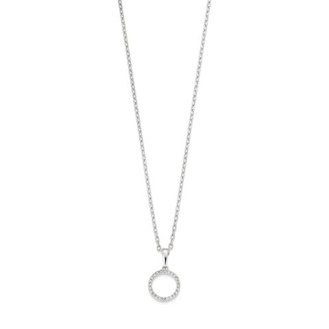 Diamantsmykke 585 Hvitt Gull 0,08 ct