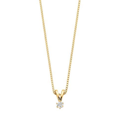 Diamantsmykke 585 Gult Gull 0,08 ct
