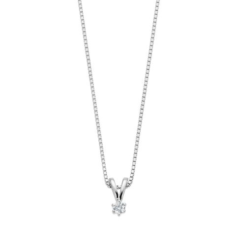 Diamantsmykke 585 Hvitt Gull 0,08 ct