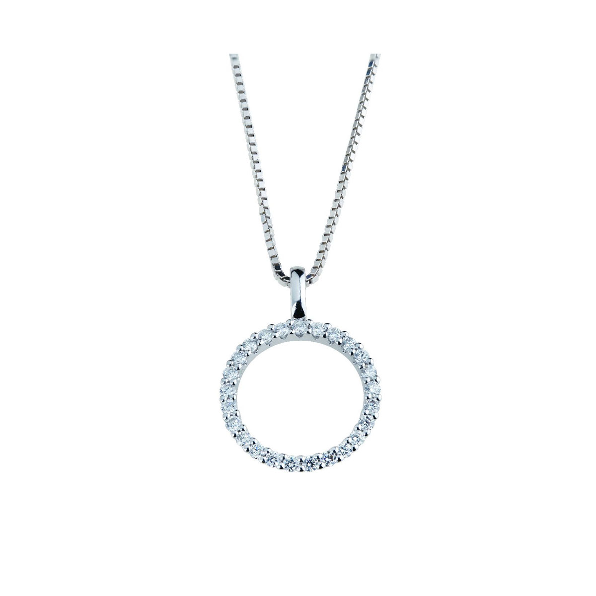 Diamantsmykke 585 Hvitt Gull 0,25 ct.