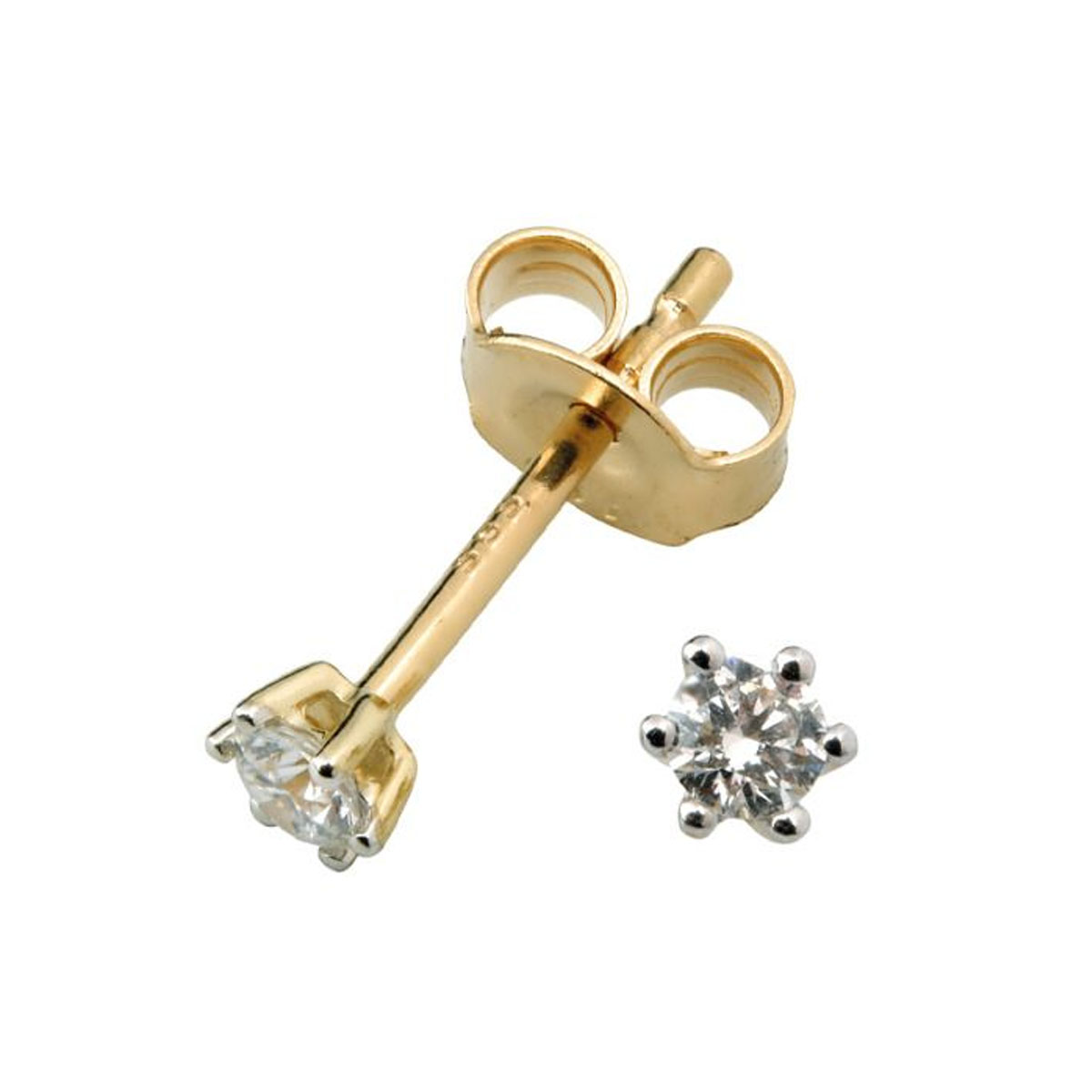 Aurora Diamantøredobber 585 Gult Gull 0,24 ct.