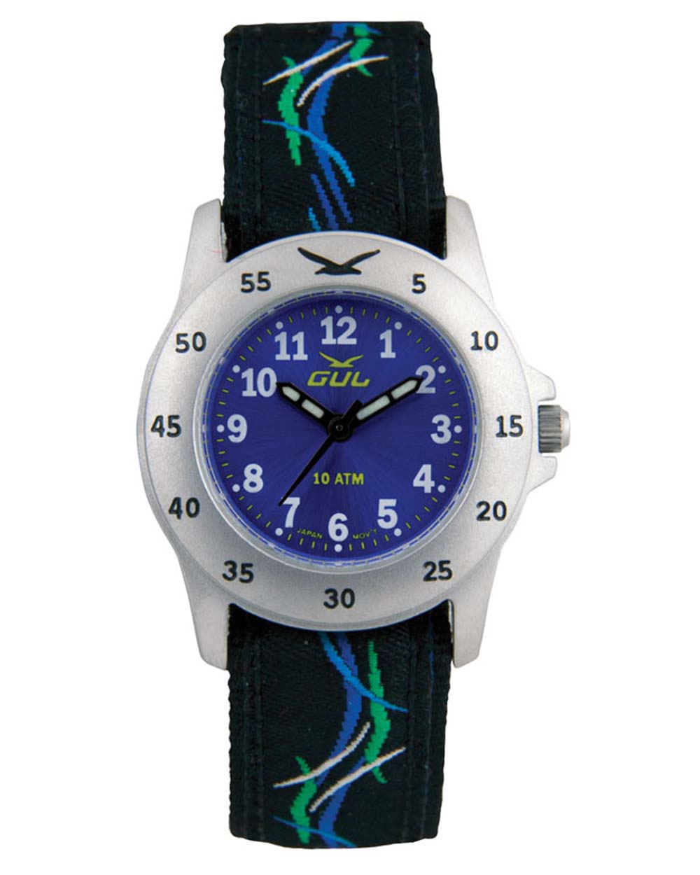 BARNEKLOKKE - SORT - MØNSTER - VANNTETT