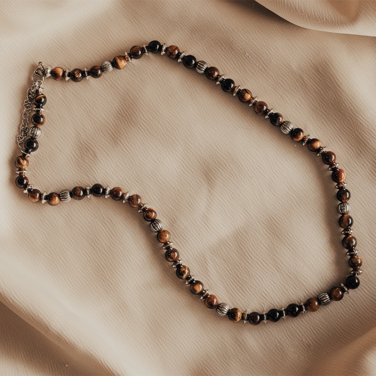 FREDRIK Halskjede Stål Brun