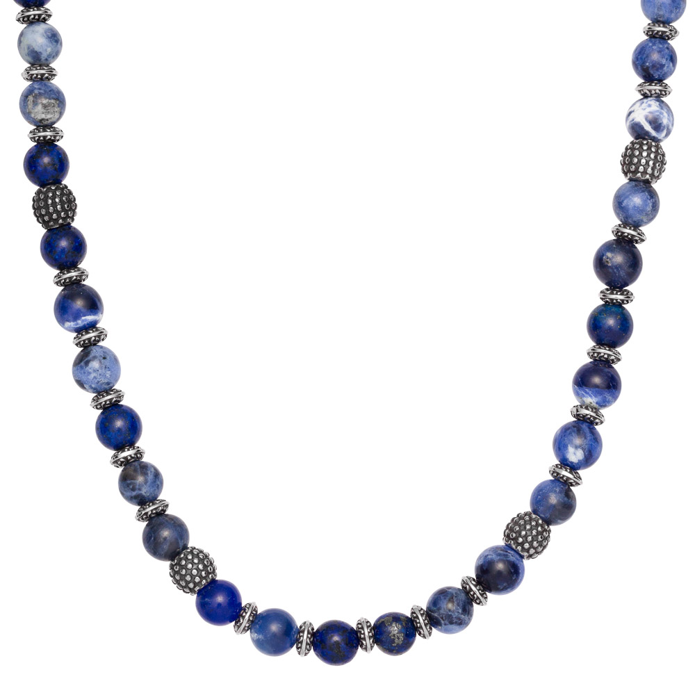 FREDRIK Halskjede Stål Blå