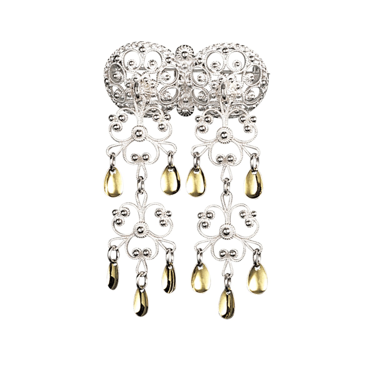 Halssølje 830 Hvitt Forgylt Sølv