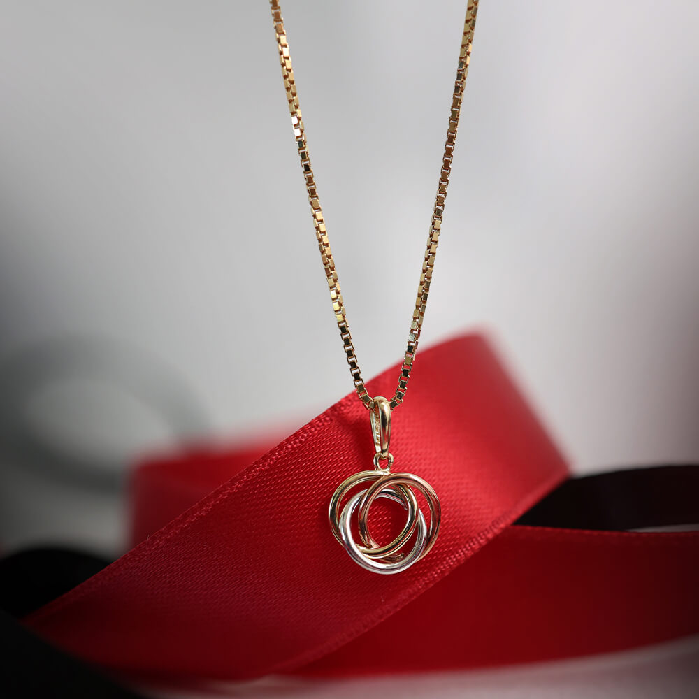 Halssmykke 375 Flerfarget Gull