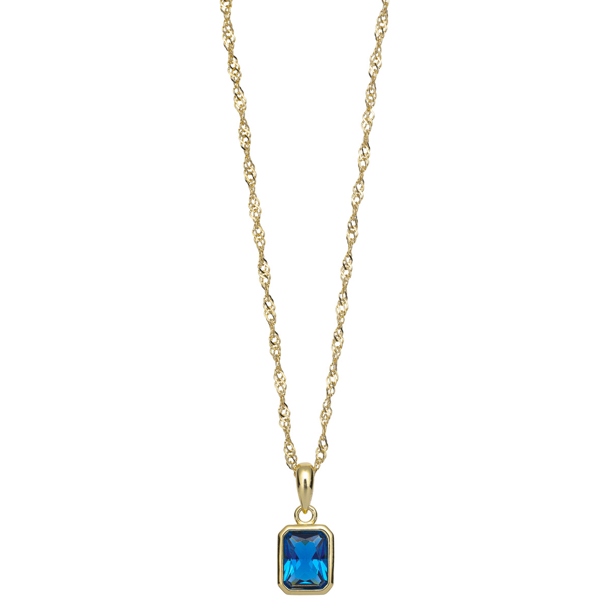 Halssmykke 925 Forgylt Sølv Mørkeblå