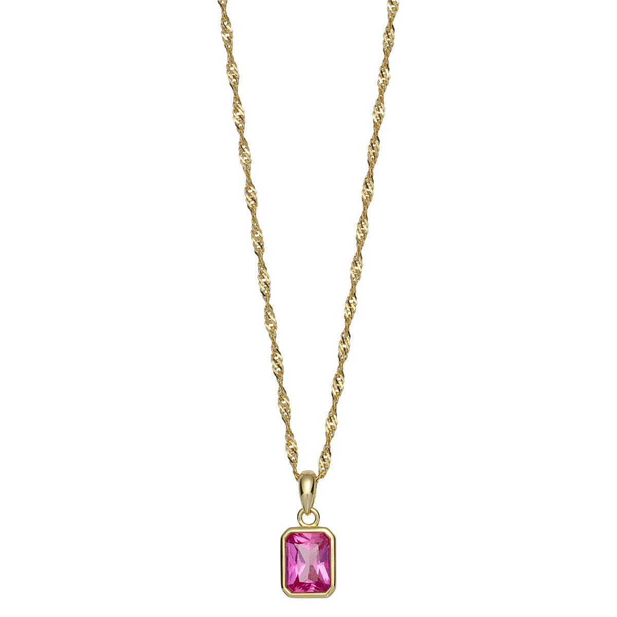 Halssmykke 925 Forgylt Sølv Rosa