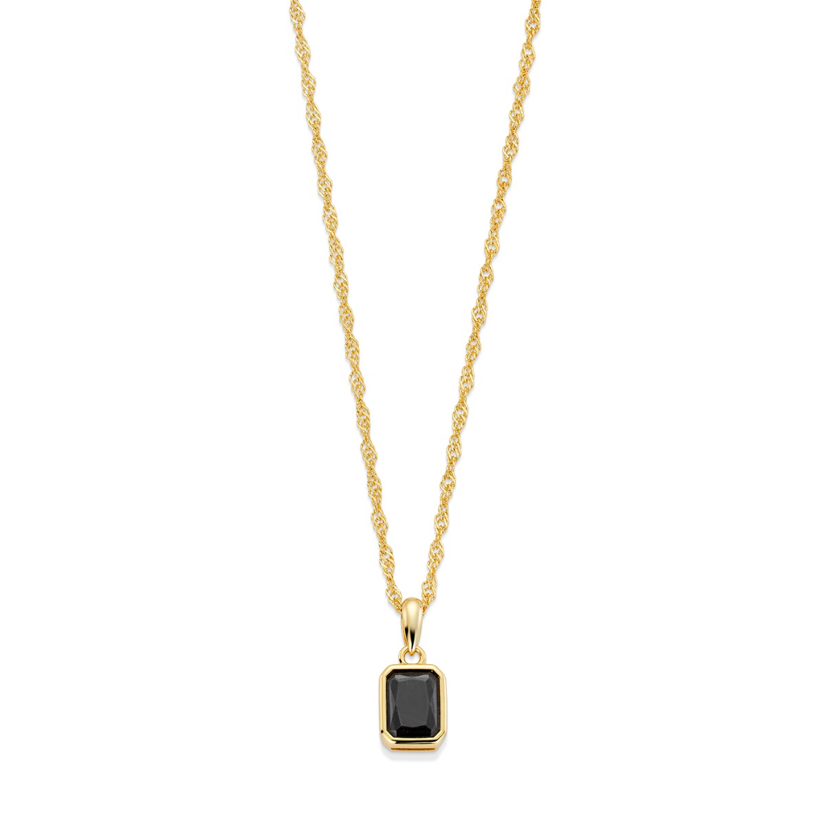 Halssmykke 925 Forgylt Sølv Sort