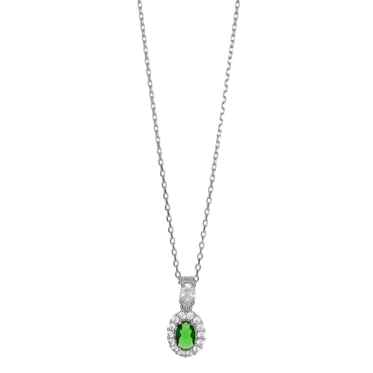 Halssmykke 925 Sølv Grønn