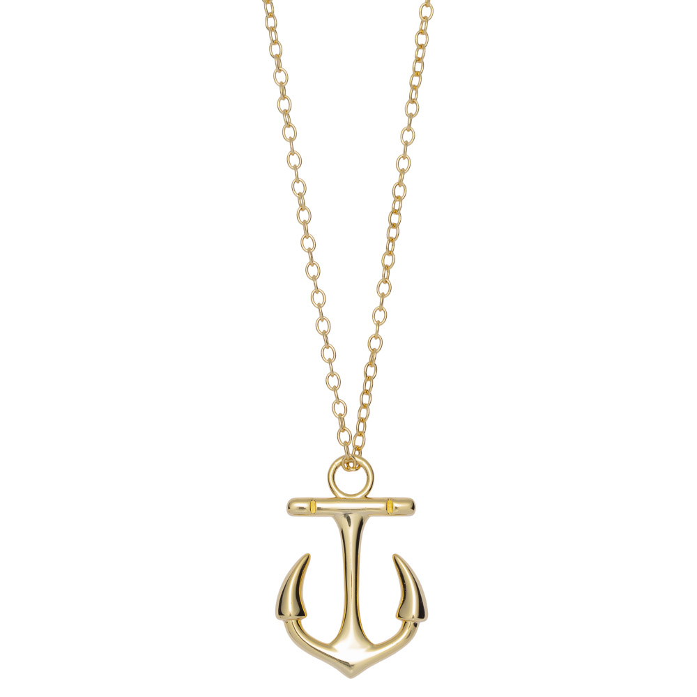 TOMMY Halssmykke Anker 925 Forgylt Sølv